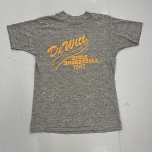 Vintage 1983 DeWitt Grey Girls Basketball T-Shirt